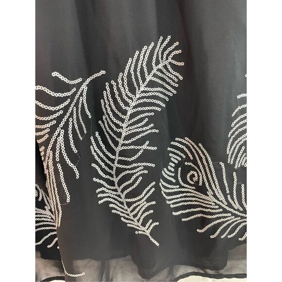 Johnny Martin Women's Black Racerback Sequin Feather Tank Dress Sz S - Picture 4 of 7